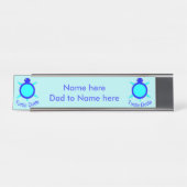 Helles Blue Turtle Typ Custom Desk-Zeichen Schreibtischnamensplakette (Vorderseite )