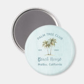 Helles Blue Wood Coconut Palm Trees Beach House Magnet (Vorderseite/Rückseite)