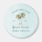 Helles Blue Wood Coconut Palm Trees Beach House Magnet (Vorne)
