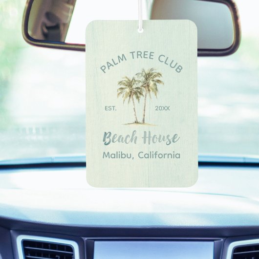 Helles Blue Wood Palm Trees Modernes Beach House Autolufterfrischer