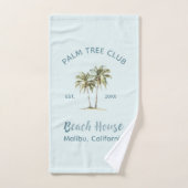 Helles Blue Wood Palm Trees Modernes Beach House Badhandtuch Set (Handtuch)