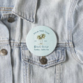 Helles Blue Wood Palm Trees Modernes Beach House Button (Beispiel)