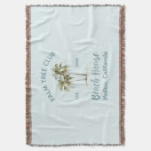 Helles Blue Wood Palm Trees Modernes Beach House Decke (Vorderseite Vertikal)