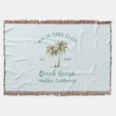 Helles Blue Wood Palm Trees Modernes Beach House Decke (Vorderseite)