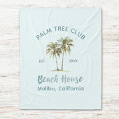 Helles Blue Wood Palm Trees Modernes Beach House Fleecedecke