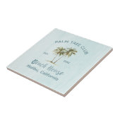 Helles Blue Wood Palm Trees Modernes Beach House Fliese (Seite)