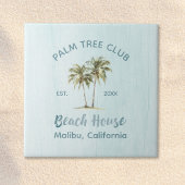 Helles Blue Wood Palm Trees Modernes Beach House Fliese