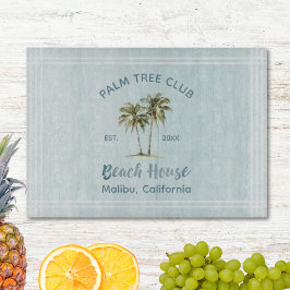 Helles Blue Wood Palm Trees Modernes Beach House Schneidebrett