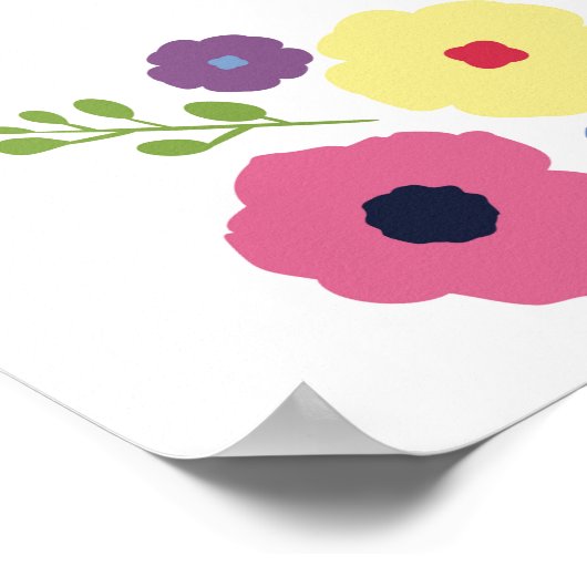 Helles Blumenbaby-Dusche Willkommenspender Poster (Ecke)