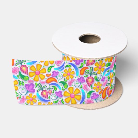 helles Blumenband Satinband (Spule)