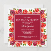 Helles Blumenbrunch und Bubbly Brautparty Einladung (Vorderseite)