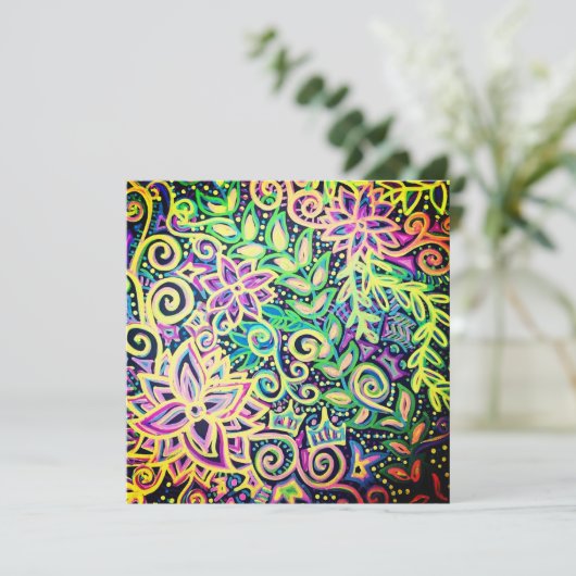 Helles Blumendesign Feiertagskarte (Stehend Vorderseite)