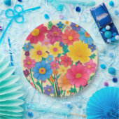 Helles Blumendesign für Sonderveranstaltungen farb Pappteller (Party)