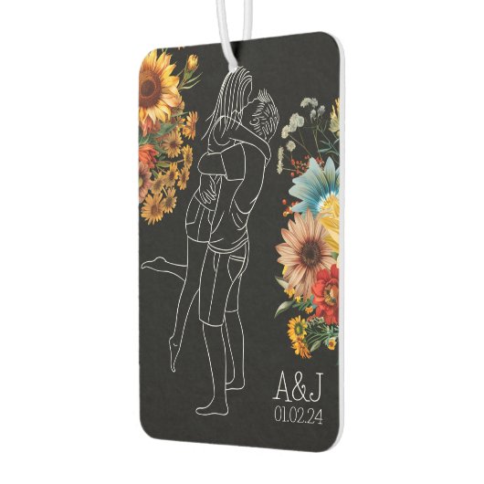 Helles Blumengeschenk Jubiläum Erstwagen Autolufterfrischer (Links)