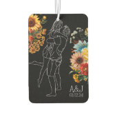 Helles Blumengeschenk Jubiläum Erstwagen Autolufterfrischer (Rückseite)