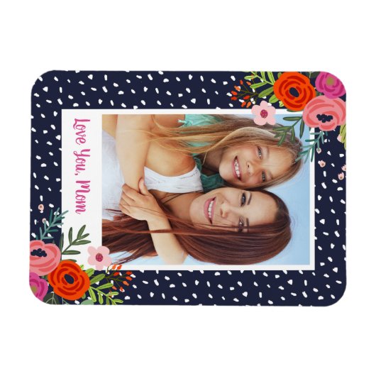 Helles, blumengewohntes Foto der Mutter Magnet (Horizontal)