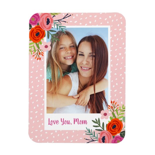 Helles, blumengewohntes Foto der Mutter Magnet (Vertikal)