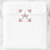 Helles Blumenhorn Quadratischer Aufkleber (Tasche)