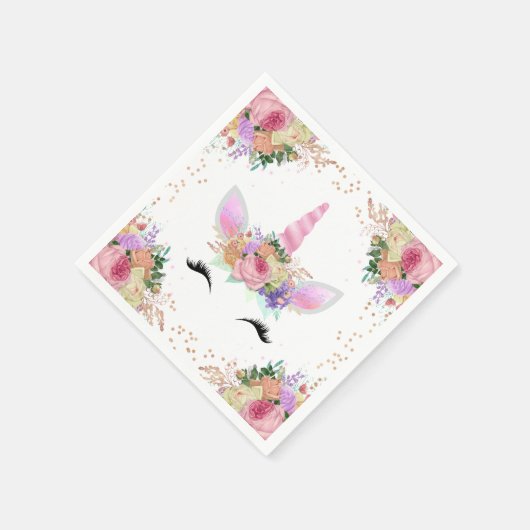 Helles Blumenhorn Serviette (Ecke)