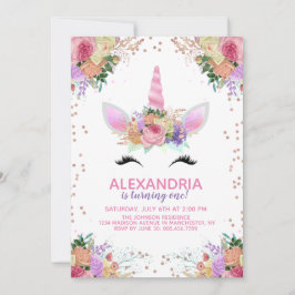 Helles Blumenhorn zum Geburtstag Einladung