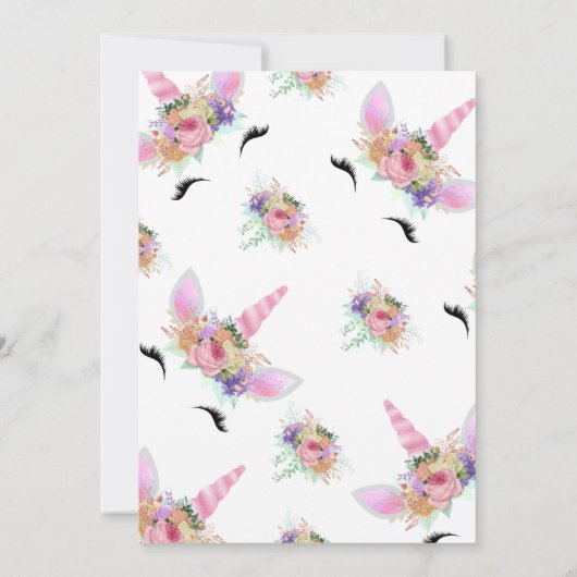 Helles Blumenhorn zum Geburtstag Einladung (Rückseite)