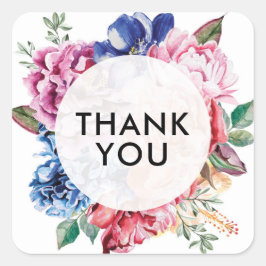 Helles Blumenmotiv danke Ihnen Aufkleber