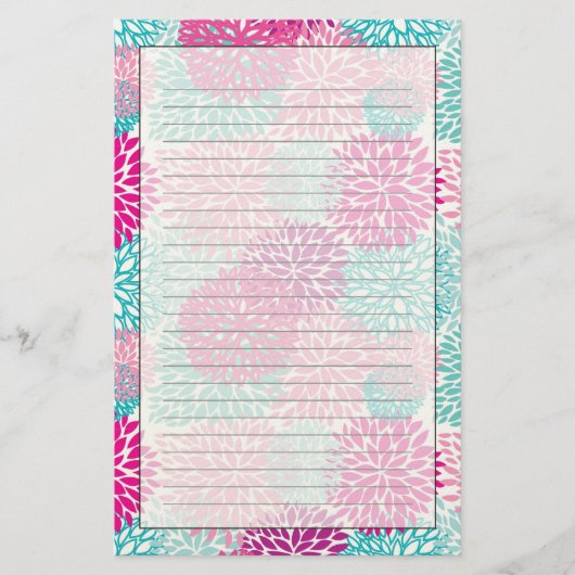 Helles Blumenmuster 2 Briefpapier (Vorderseite)
