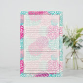 Helles Blumenmuster 2 Briefpapier (Stehend Vorderseite)