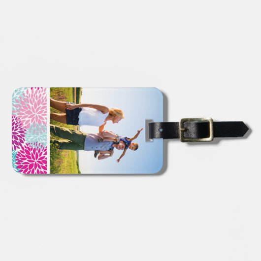 Helles Blumenmuster 2 des kundenspezifischen Fotos Gepäckanhänger (Vorderseite horizontal)