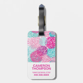 Helles Blumenmuster 2 des kundenspezifischen Fotos Gepäckanhänger (Rückseite vertikal)