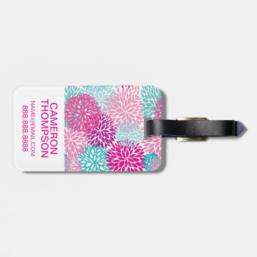 Helles Blumenmuster 2 des kundenspezifischen Fotos Gepäckanhänger (Rückseite horizontal)