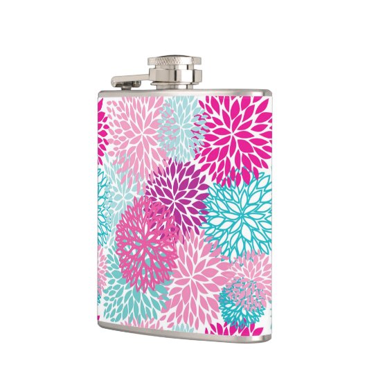 Helles Blumenmuster 2 Flachmann (Links)