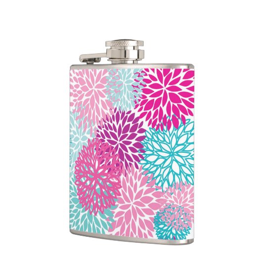 Helles Blumenmuster 2 Flachmann (Links)