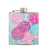 Helles Blumenmuster 2 Flachmann (Vorderseite)