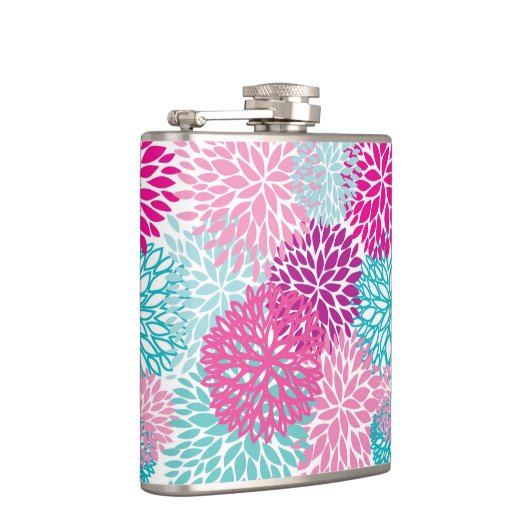 Helles Blumenmuster 2 Flachmann (Rechts)