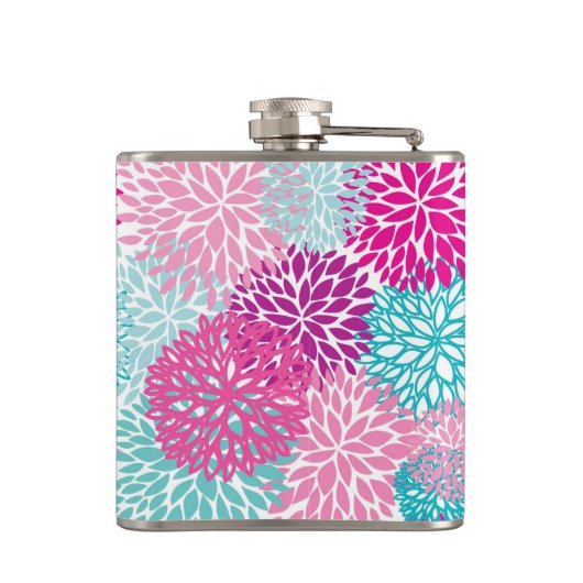 Helles Blumenmuster 2 Flachmann (Rückseite)