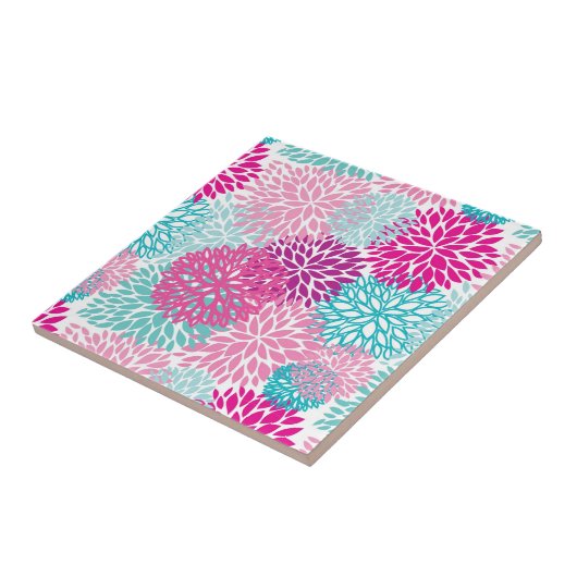 Helles Blumenmuster 2 Fliese (Seite)