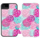 Helles Blumenmuster 2 Incipio iPhone Geldbeutel-Hülle (Folio Geöffnet)