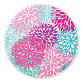 Helles Blumenmuster 2 Keramikknauf (Vorderseite)