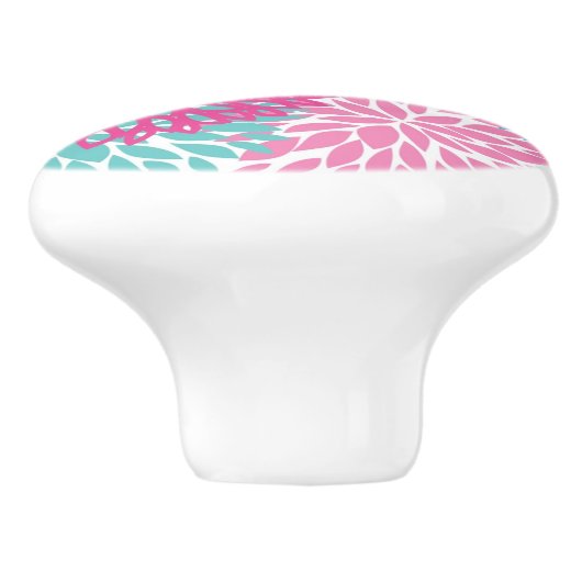 Helles Blumenmuster 2 Keramikknauf (Seitenansicht)