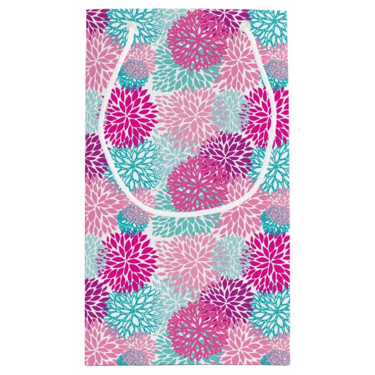 Helles Blumenmuster 2 Kleine Geschenktüte (Rückseite)