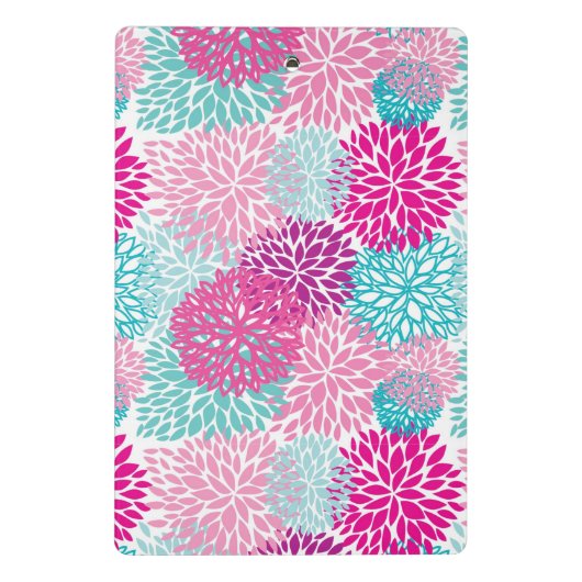 Helles Blumenmuster 2 Mini Klemmbrett (Rückseite)