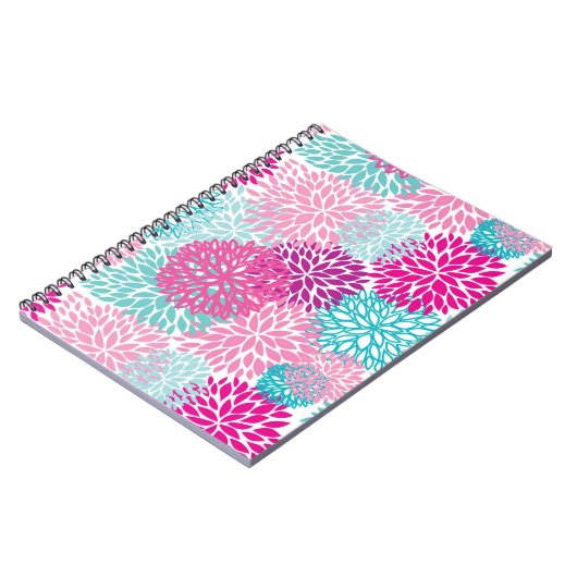 Helles Blumenmuster 2 Notizblock (Linke Seite)