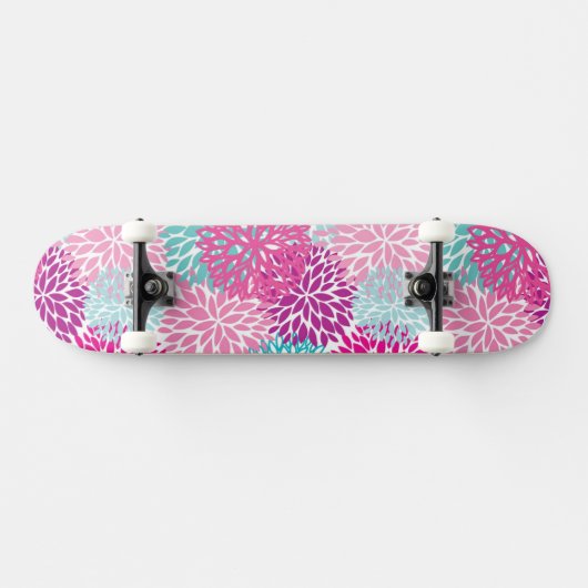 Helles Blumenmuster 2 Skateboard (Horizontal)