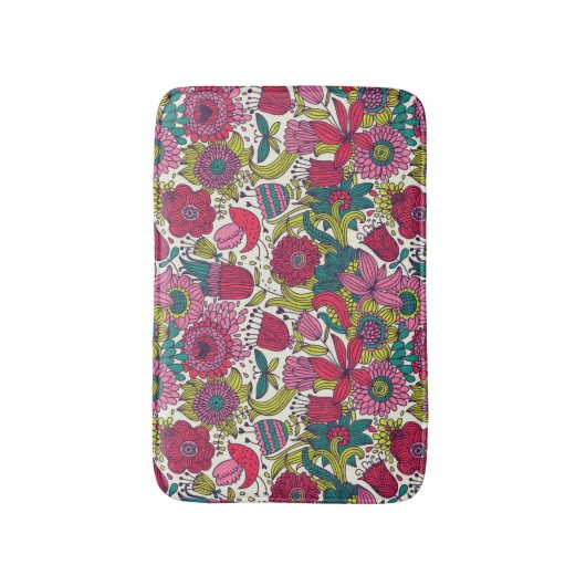 Helles Blumenmuster Badematte (Vorderseite Vertikal)