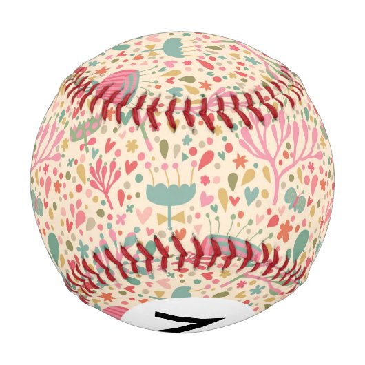 Helles Blumenmuster Baseball (Rückseite)