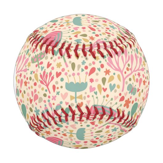 Helles Blumenmuster Baseball (Vorderseite)