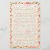 Helles Blumenmuster Briefpapier (Vorderseite)