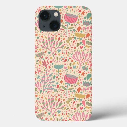Helles Blumenmuster Case-Mate iPhone Hülle (Rückseite)