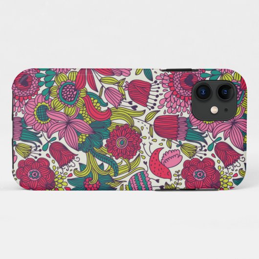 Helles Blumenmuster Case-Mate iPhone Hülle (Rückseite (Horizontal))